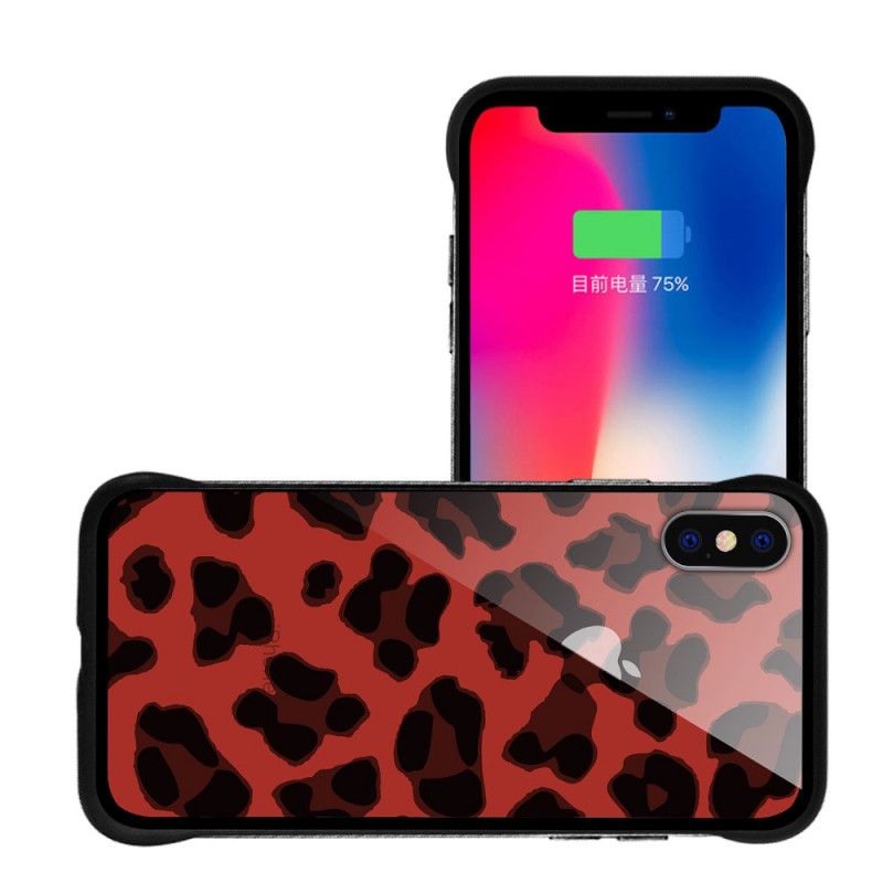 Hülle Für iPhone X Rot Nxe Leopardenflecken