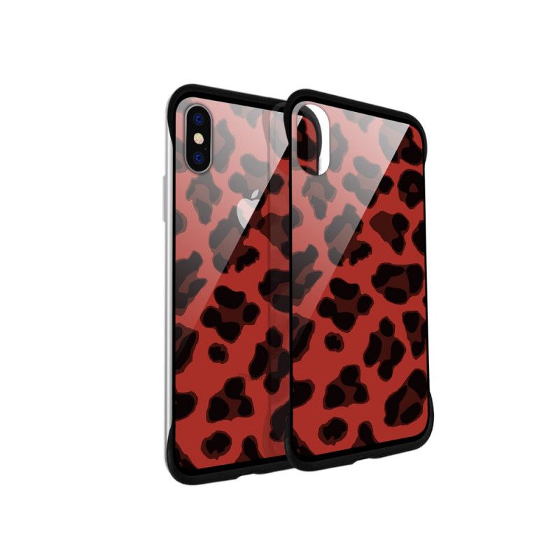 Hülle Für iPhone X Rot Nxe Leopardenflecken