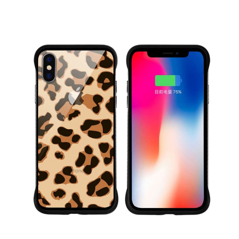 Hülle Für iPhone X Rot Nxe Leopardenflecken
