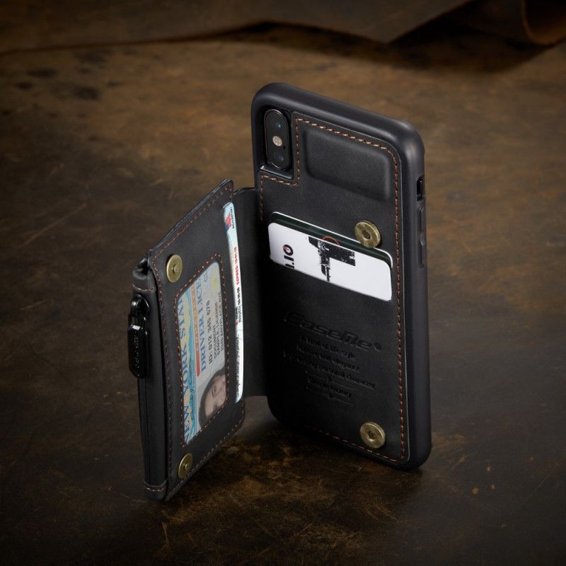 Hülle Für iPhone X Schwarz Caseme Wallet-Stil