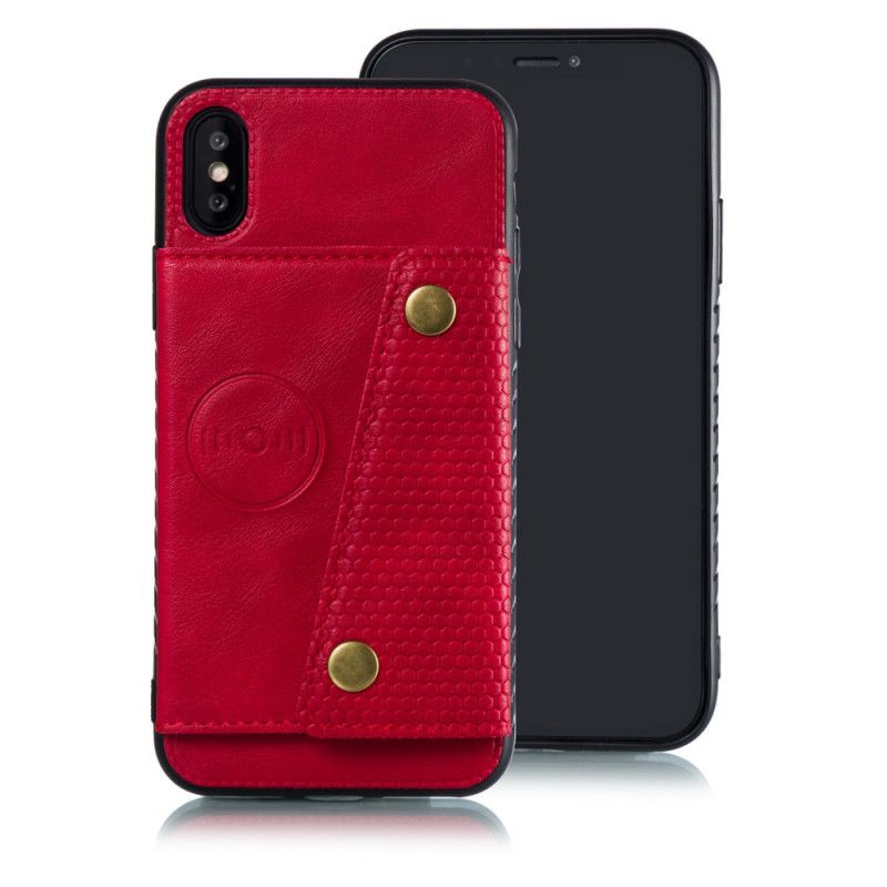 Hülle Für iPhone X Schwarz Snap Wallet