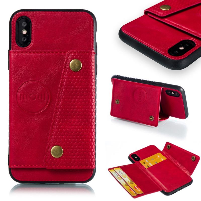 Hülle Für iPhone X Schwarz Snap Wallet