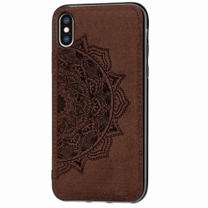 Hülle iPhone X Braun Handyhülle Stoff- Und Mandala-Textur