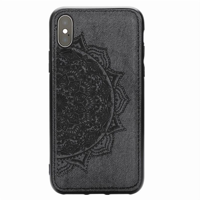 Hülle iPhone X Braun Handyhülle Stoff- Und Mandala-Textur