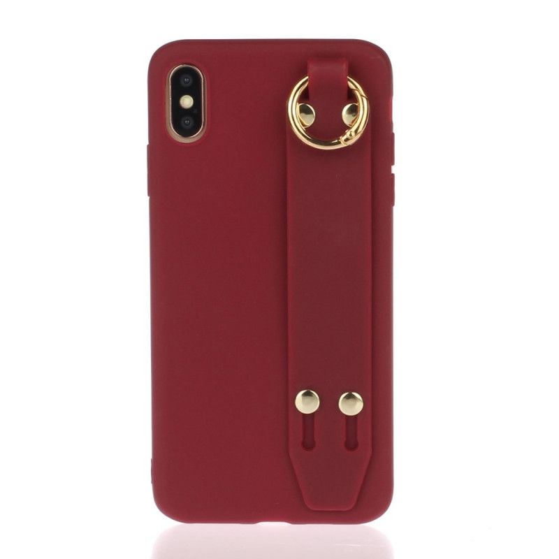 Hülle iPhone X Grau Handyhülle Silikon Mit Tragegurt