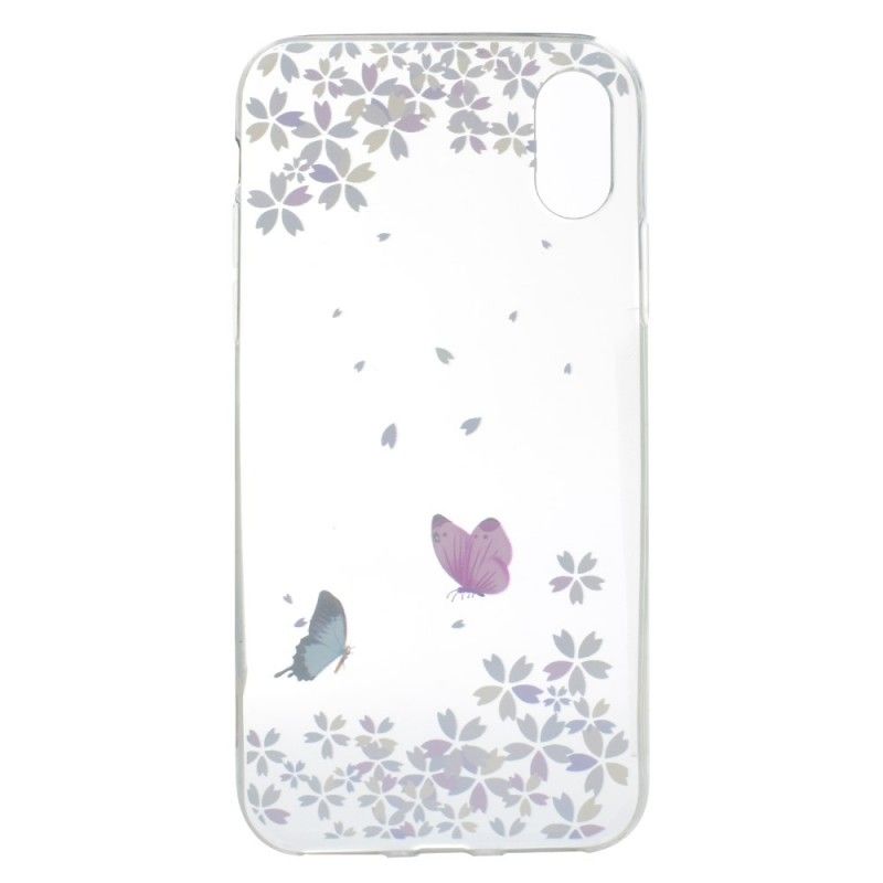 Hülle iPhone X Handyhülle Transparente Schmetterlinge Und Blumen