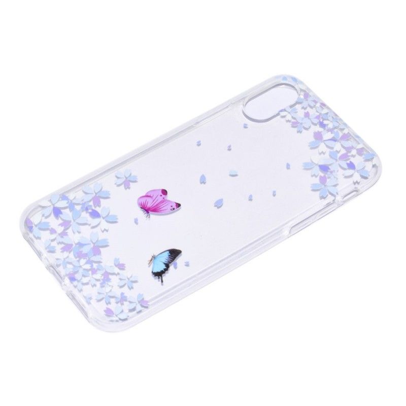 Hülle iPhone X Handyhülle Transparente Schmetterlinge Und Blumen