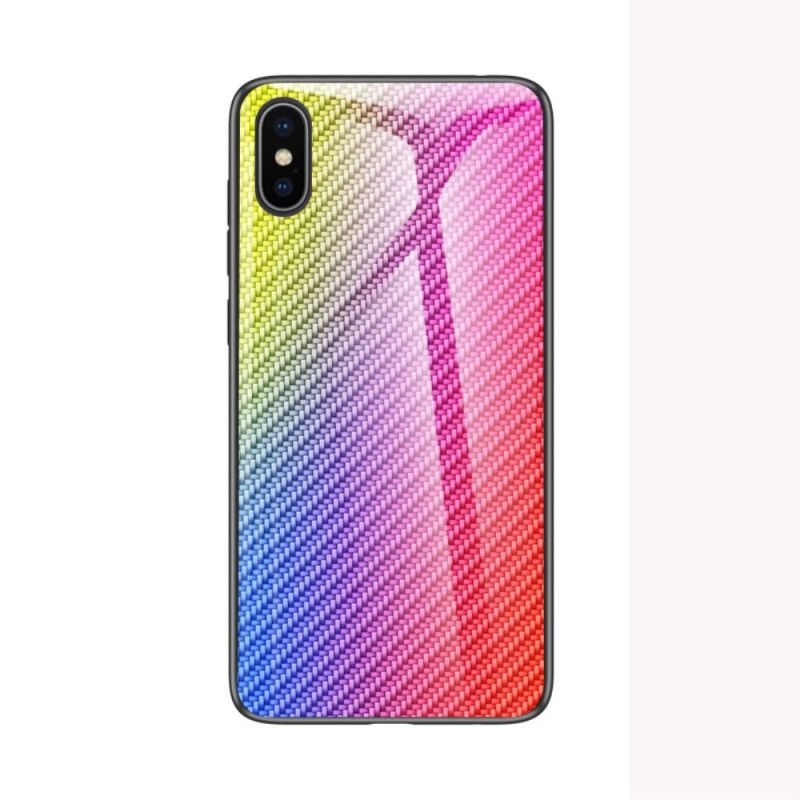 Hülle iPhone X Magenta Handyhülle Gehärtetes Kohlefaserglas