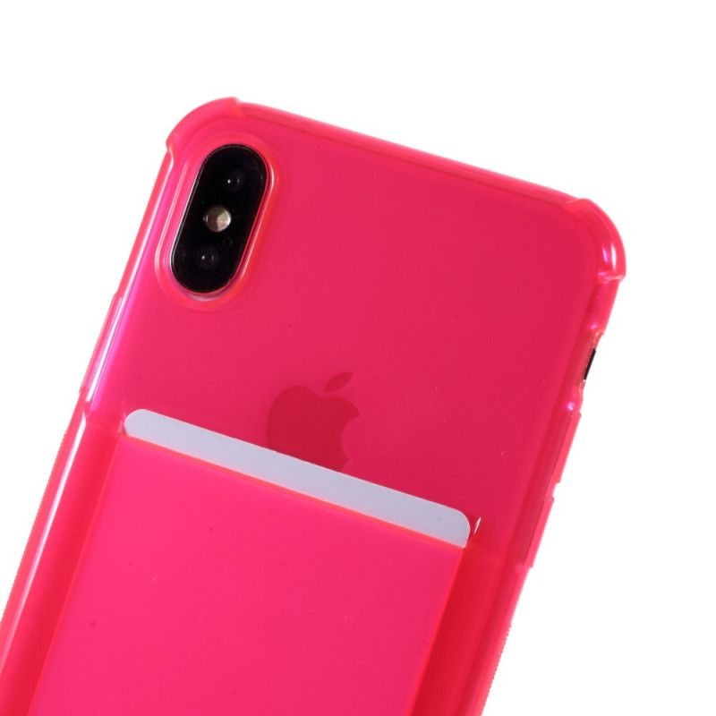 Hülle iPhone X Magenta Kabel Mit Kartenhalter