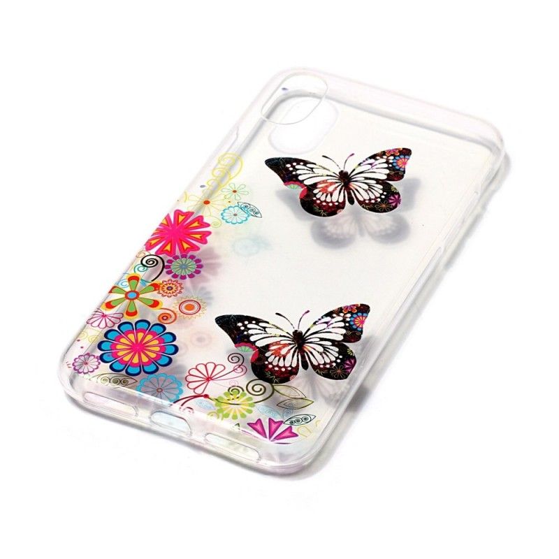Hülle iPhone X Psychedelische Schmetterlinge Und Blumen