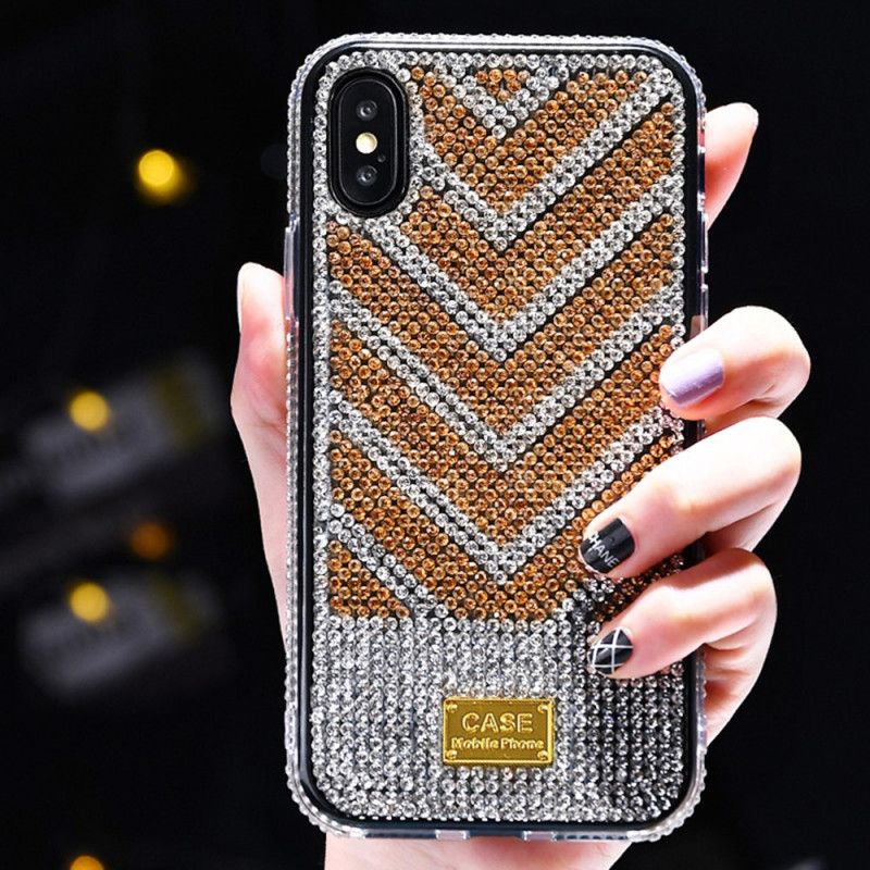 Hülle iPhone X Schwarz Diamanten