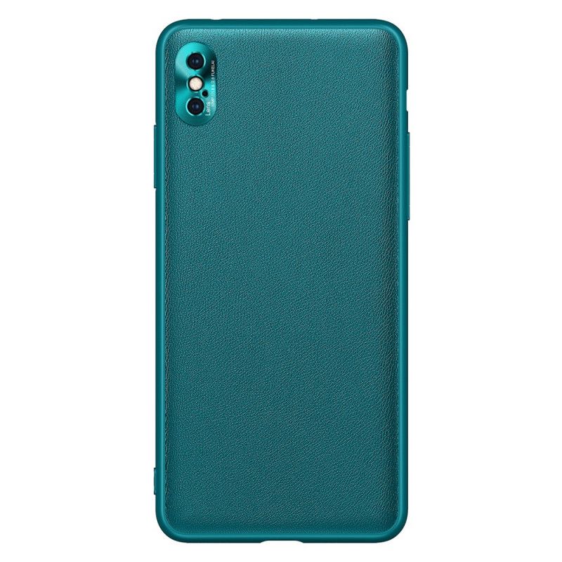 Hülle iPhone X Schwarz Farbe Leder Stil