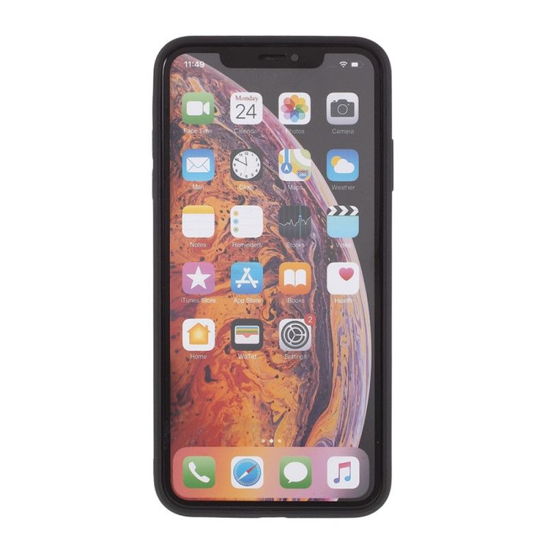 Hülle iPhone X Schwarz Glasboden Und Silikonkanten