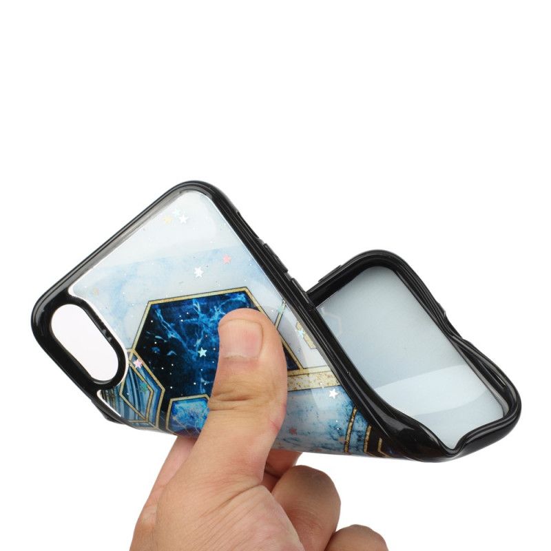 Hülle iPhone X Schwarz Handyhülle Silikon- Und Epoxidmarmor