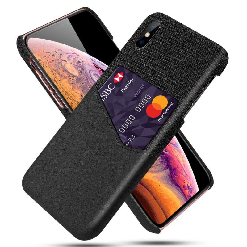 Hülle iPhone X Schwarz Ksq Kartenhalter