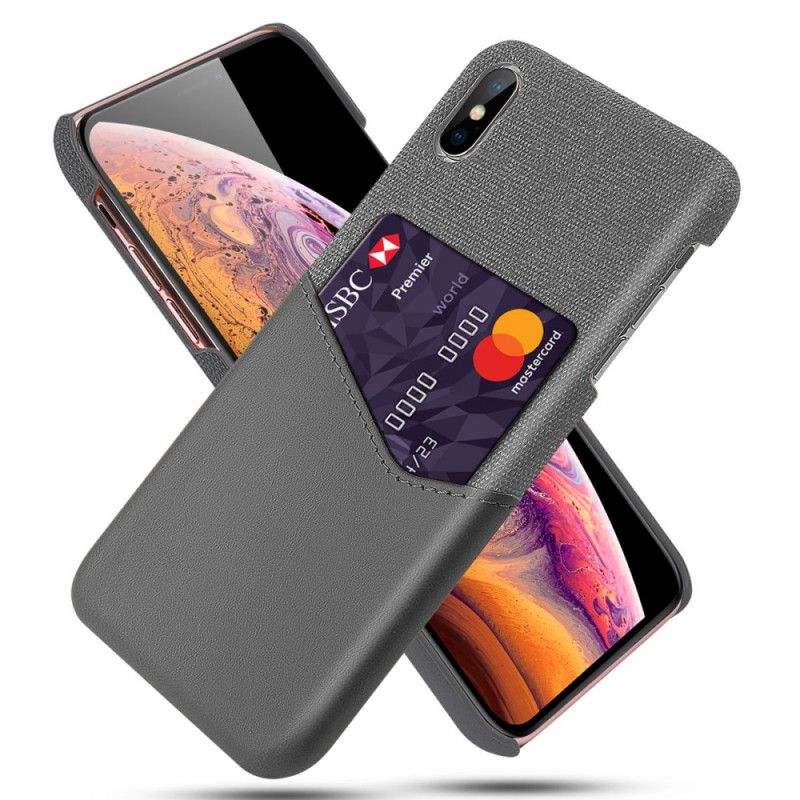 Hülle iPhone X Schwarz Ksq Kartenhalter