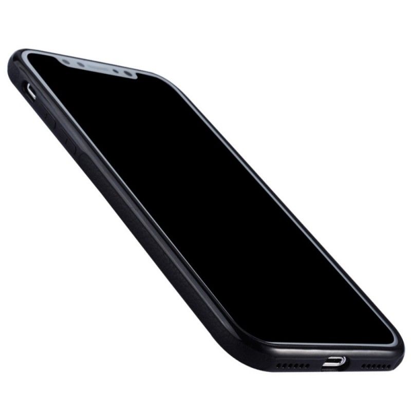Hülle iPhone X Schwarz Litschi-Ledereffekt-Sulada