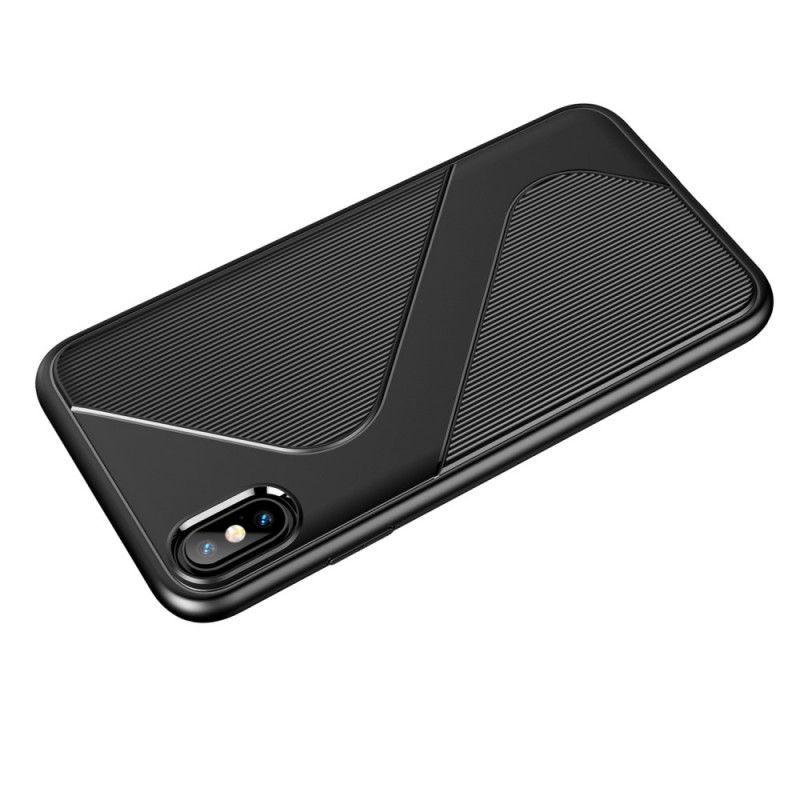 Hülle iPhone X Schwarz S-Strukturiertes Design