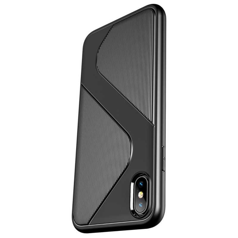 Hülle iPhone X Schwarz S-Strukturiertes Design