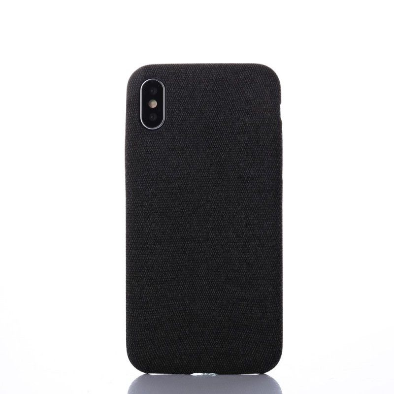 Hülle iPhone X Schwarz Schicker Stoff