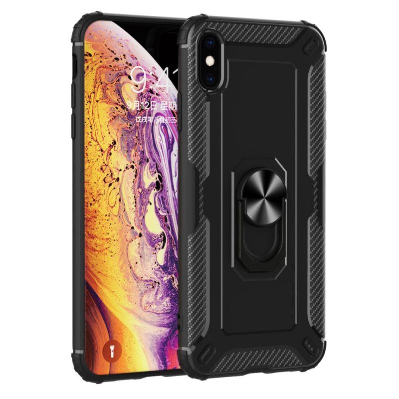 Hülle iPhone X Schwarz Silikonringhalter