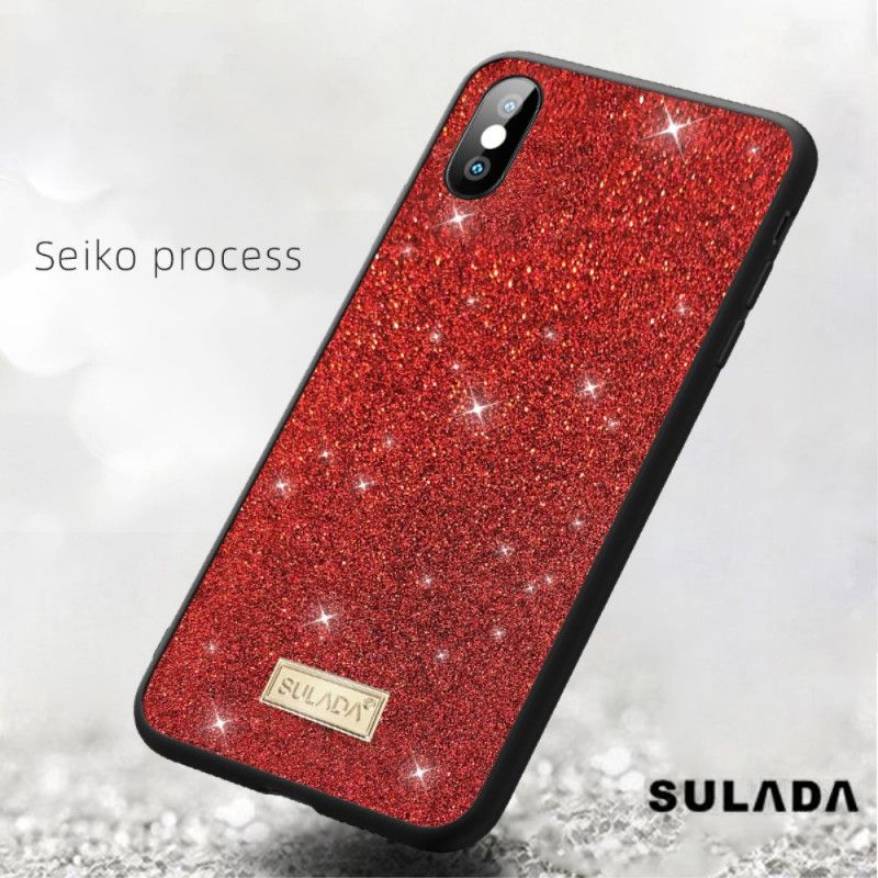 Hülle iPhone X Schwarz Sulada-Glitzer