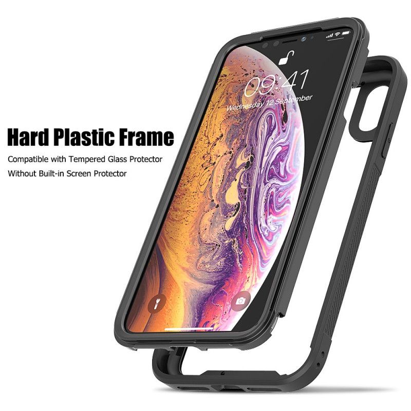 Hülle iPhone X Schwarz Transparente Hybrid-Stoßfängerkanten