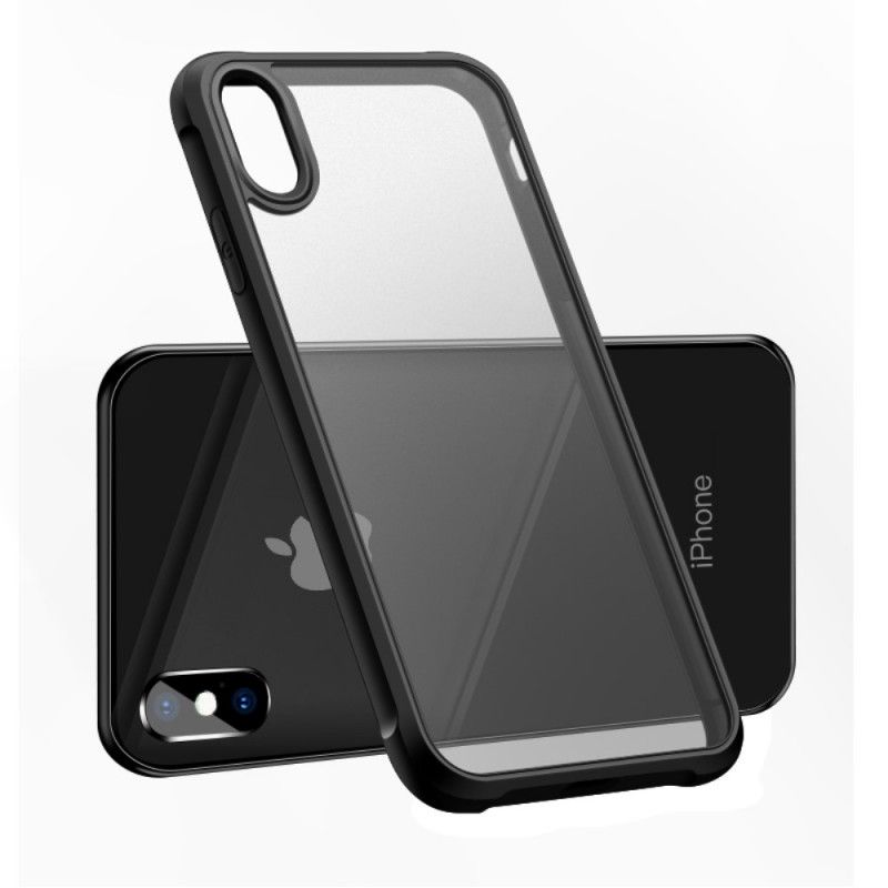 Hülle iPhone X Schwarz Transparente Leeu-Schutzkissen