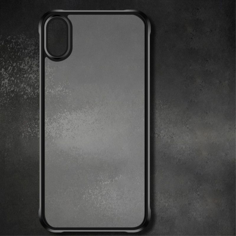 Hülle iPhone X Schwarz Transparente Leeu-Schutzkissen