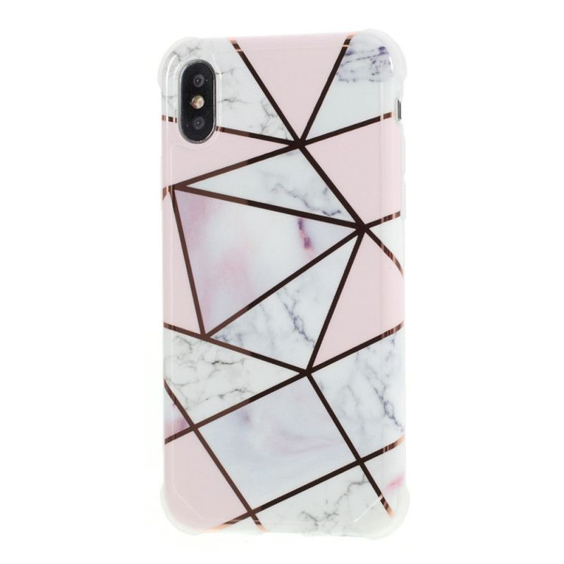 Hülle iPhone X Weiß Auffälliger Geometrischer Marmor