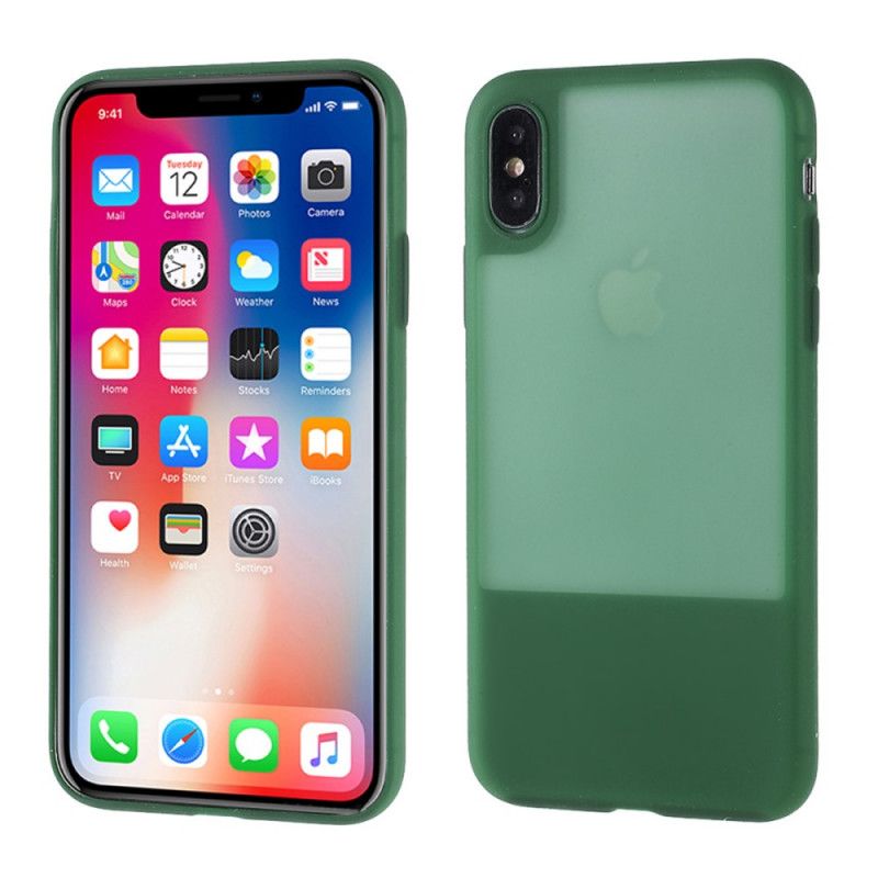 Hülle iPhone X Weiß Durchscheinende Silikonfarben