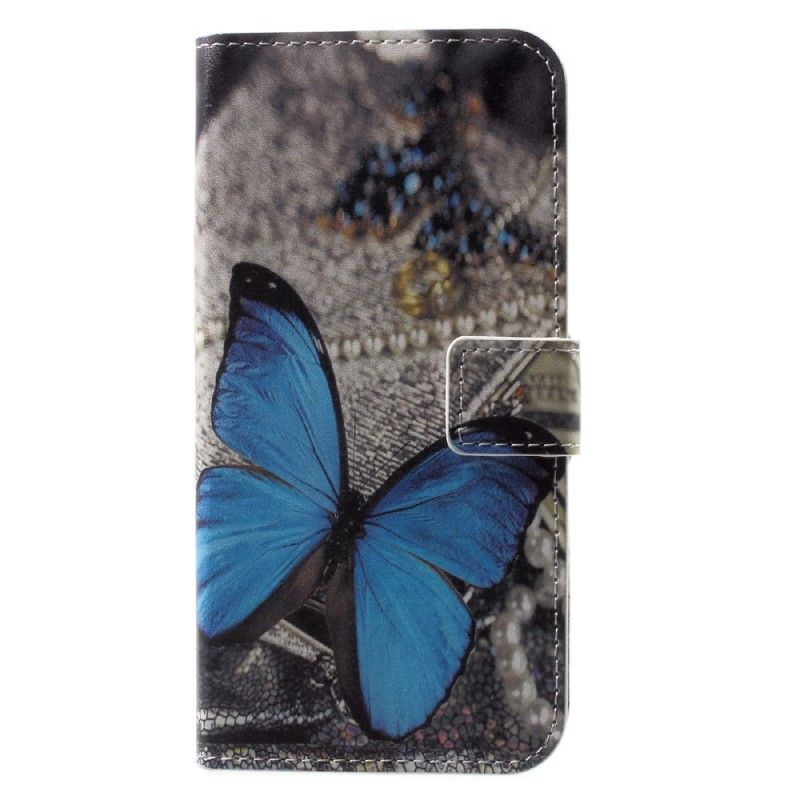 Lederhüllen Für iPhone X Blauer Schmetterling