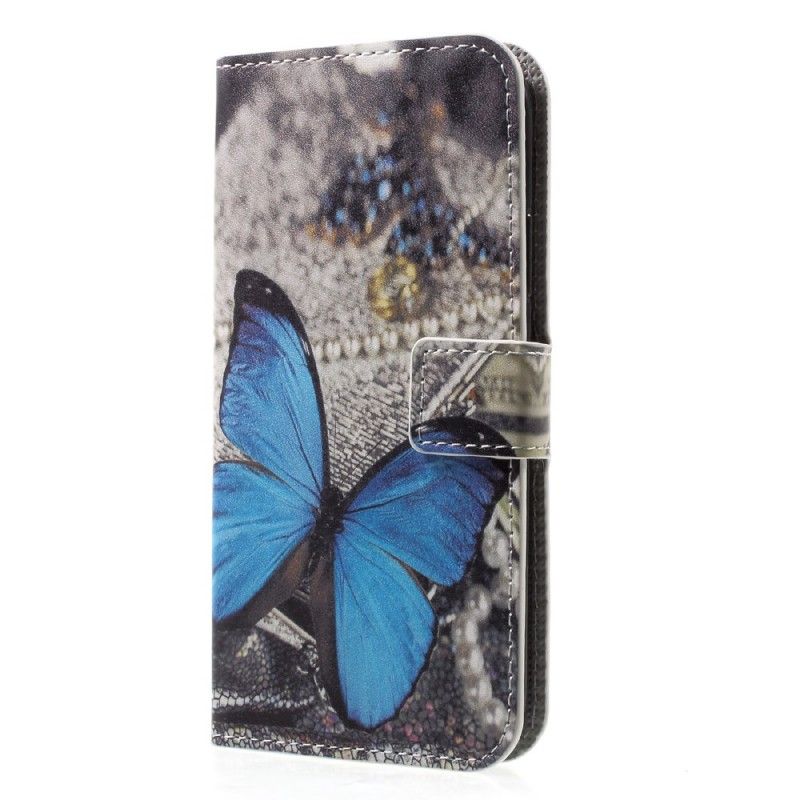 Lederhüllen Für iPhone X Blauer Schmetterling