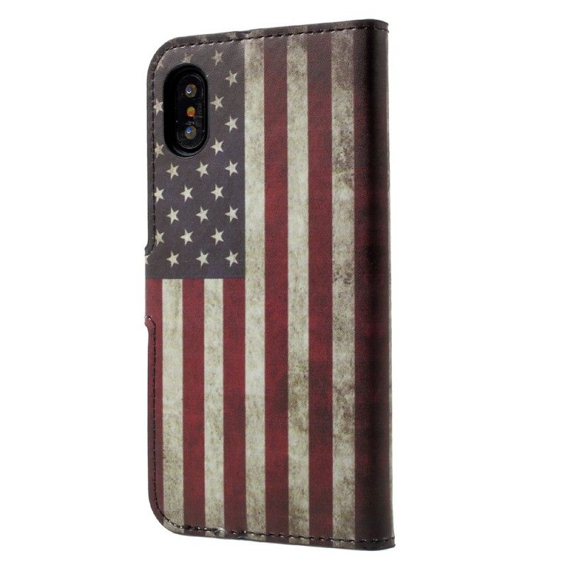 Lederhüllen iPhone X Handyhülle Usa-Flagge