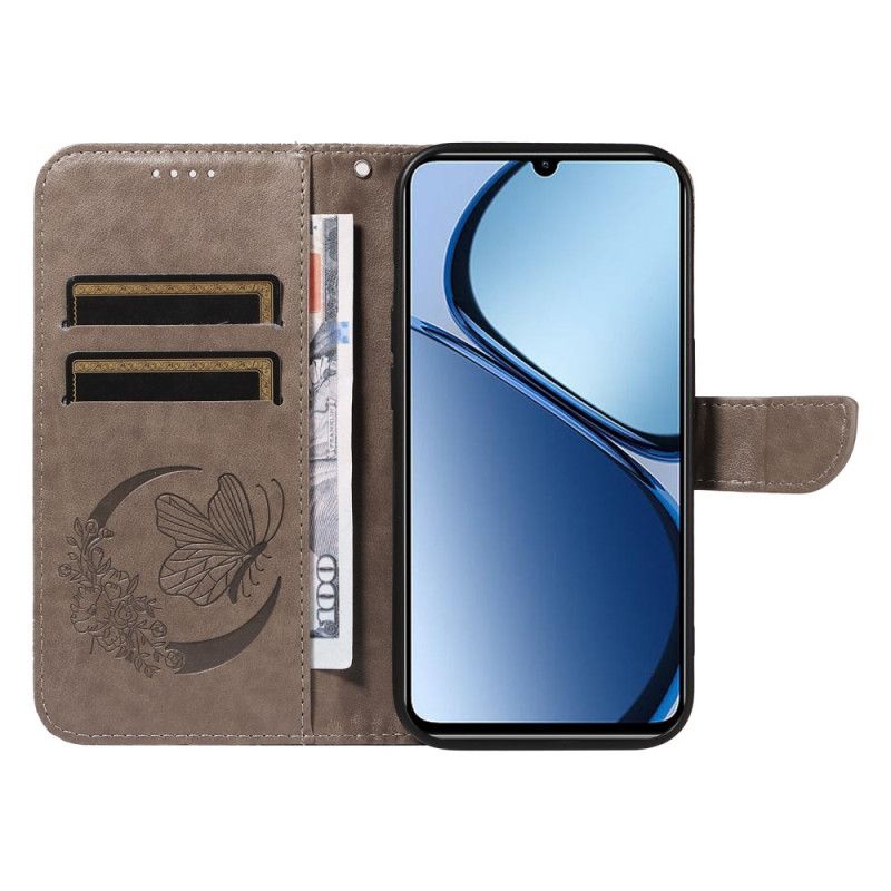 Lederhüllen Realme C63 Handyhülle Schmetterlingsmotiv