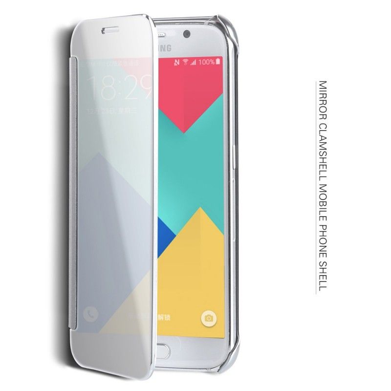 Flip Case Für Samsung Galaxy A5 2017 Dunkelblau Spiegel