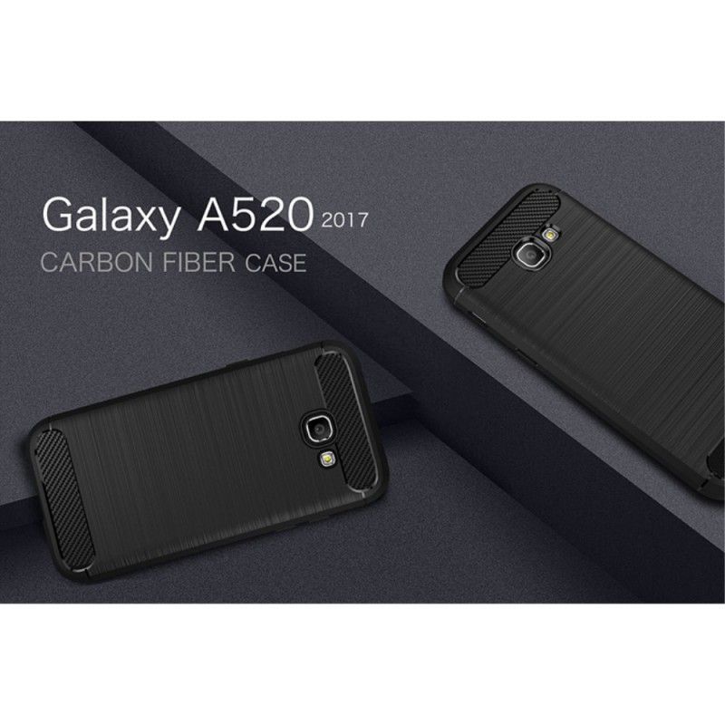 Hülle Samsung Galaxy A5 2017 Schwarz Gebürstete Kohlefaser
