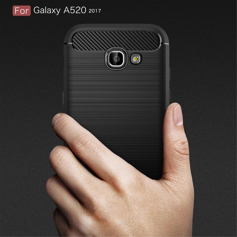 Hülle Samsung Galaxy A5 2017 Schwarz Gebürstete Kohlefaser