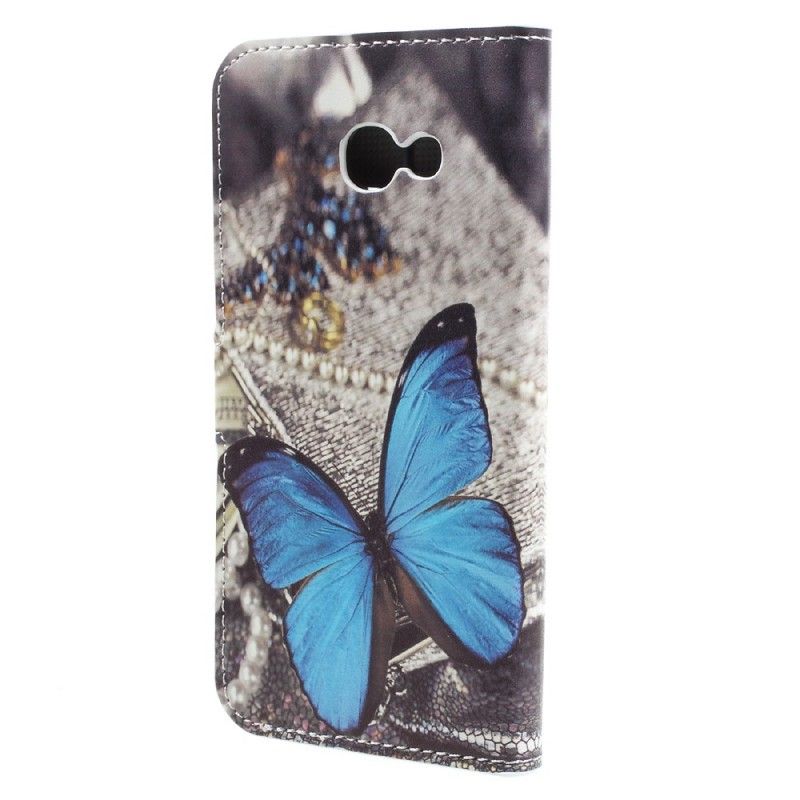Lederhüllen Samsung Galaxy A5 2017 Blauer Schmetterling