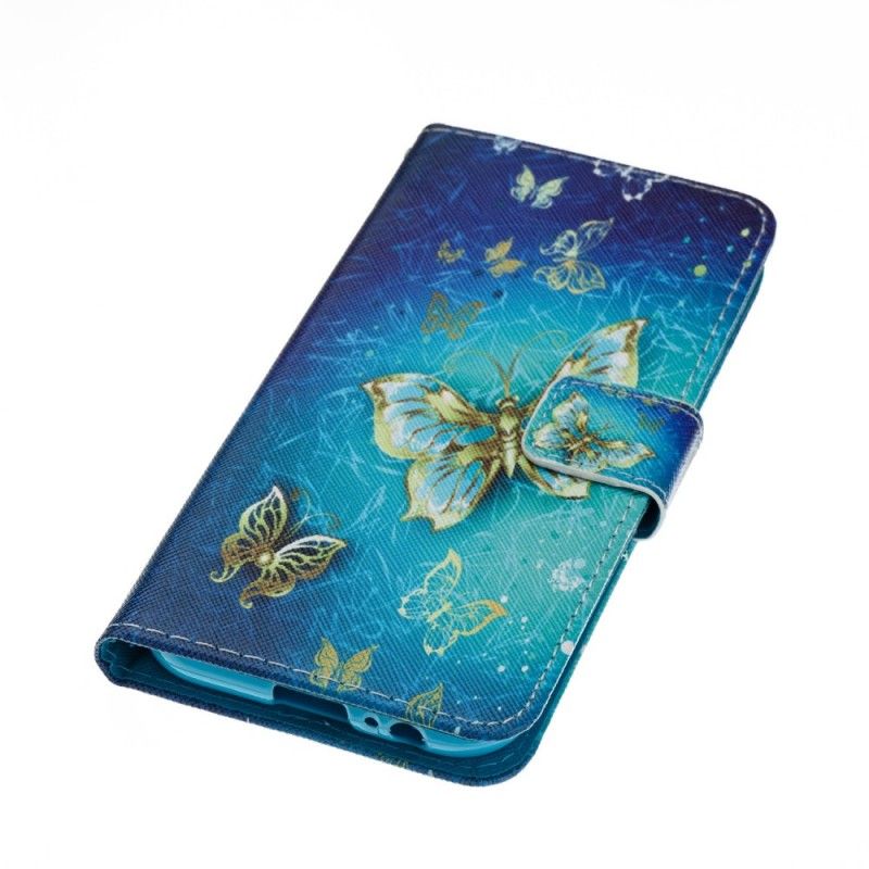 Lederhüllen Samsung Galaxy A5 2017 Handyhülle Goldene Schmetterlinge