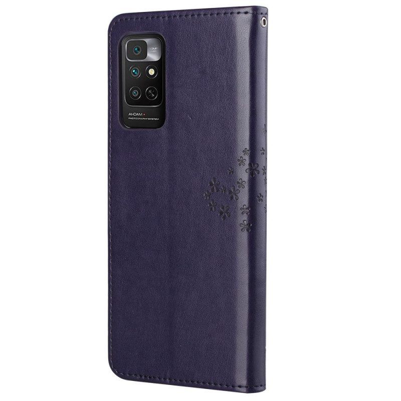 Flip Case Für Xiaomi Redmi Note 11 / 11S Mit Kordel Tangabaum Und Eulen