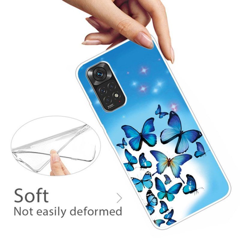 Hülle Für Xiaomi Redmi Note 11 / 11S Blaue Schmetterlinge