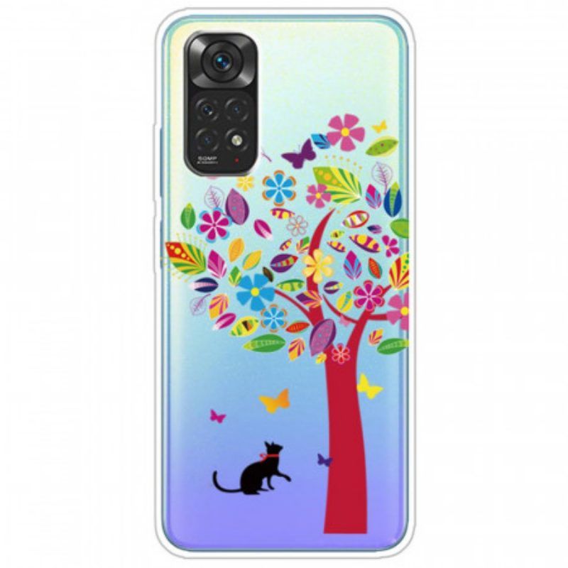 Hülle Für Xiaomi Redmi Note 11 / 11S Katze Unter Dem Bunten Baum