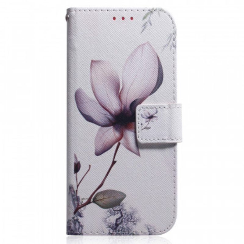 Lederhüllen Für Xiaomi Redmi Note 11 / 11S Blume Staubiges Rosa