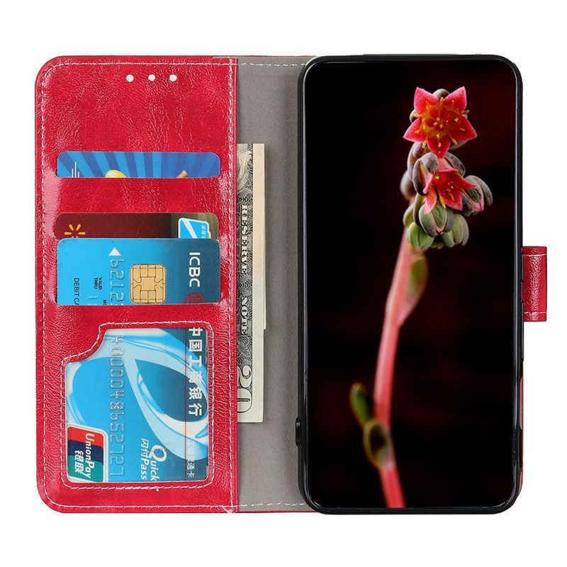 Lederhüllen Für Xiaomi Redmi Note 11 / 11S Glänzende Und Freiliegende Nähte