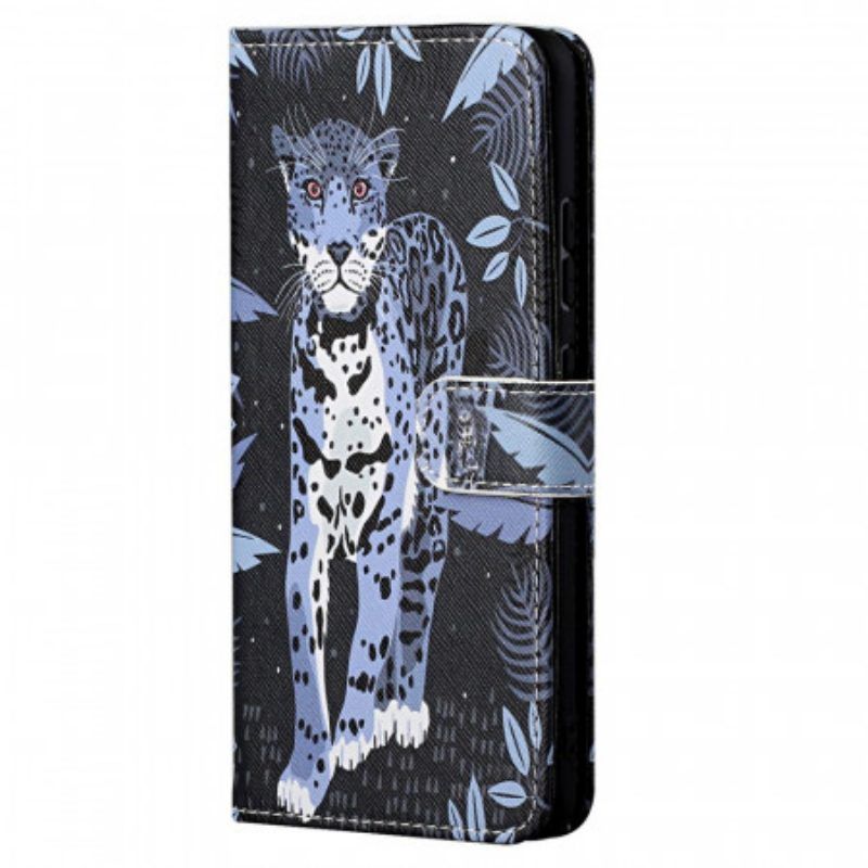 Lederhüllen Für Xiaomi Redmi Note 11 / 11S Mit Kordel Riemchen-leopard