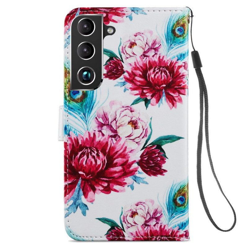 Flip Case Für Samsung Galaxy S22 Plus 5G Intensive Blumen