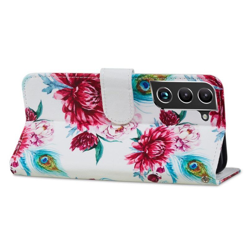 Flip Case Für Samsung Galaxy S22 Plus 5G Intensive Blumen