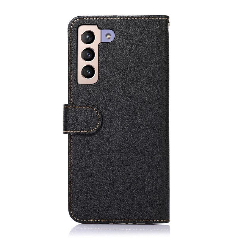 Flip Case Für Samsung Galaxy S22 Plus 5G Rfid-khazneh Im Litschi-stil