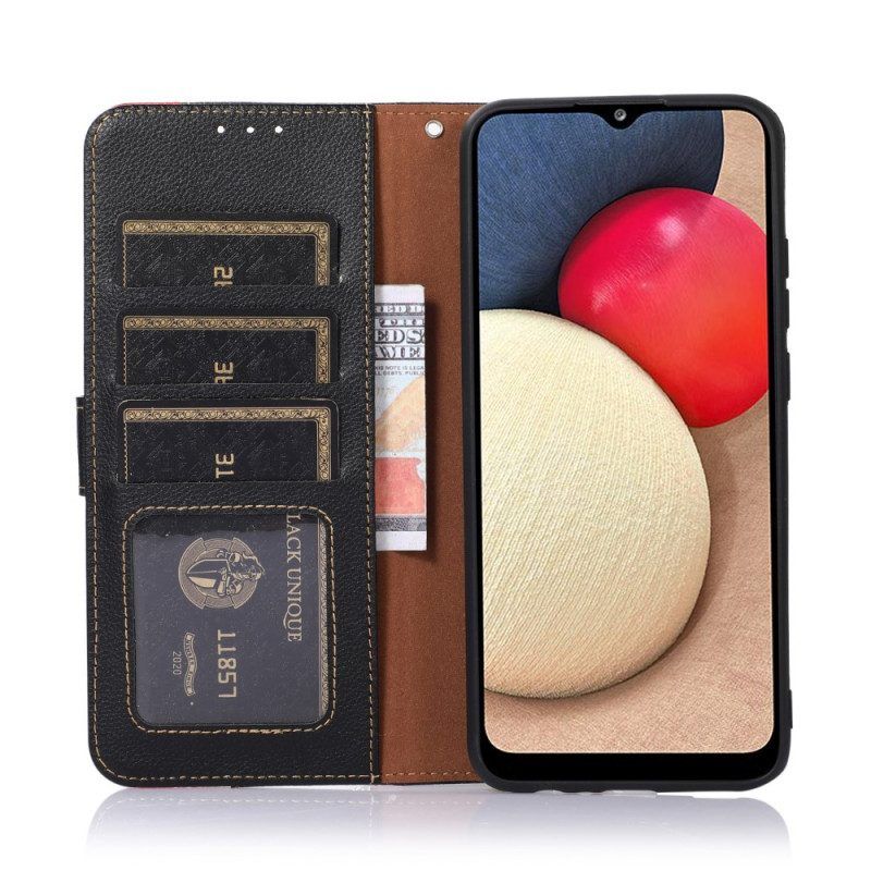 Flip Case Für Samsung Galaxy S22 Plus 5G Rfid-khazneh Im Litschi-stil